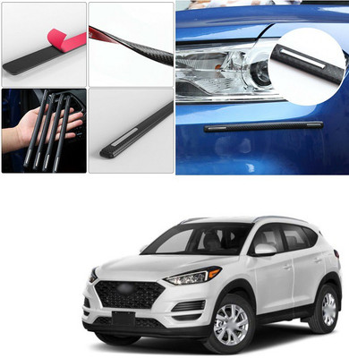 PECUNIA Plastic Car Bumper Guard(Black, Silver, Pack of 4, Hyundai, Tucson)