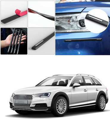PECUNIA Plastic Car Bumper Guard(Black, Silver, Pack of 4, Audi, A4)