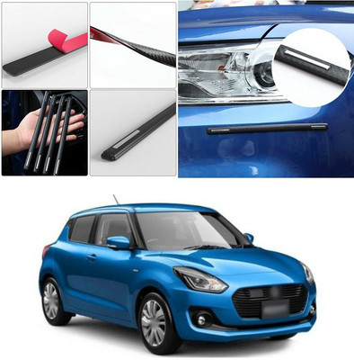 PECUNIA Plastic Car Bumper Guard(Black, Silver, Pack of 4, Maruti, Swift)