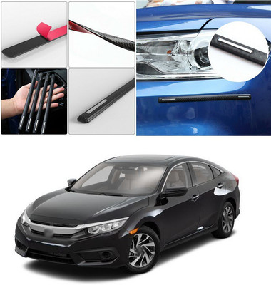 PECUNIA Plastic Car Bumper Guard(Black, Silver, Pack of 4, Honda, Civic)