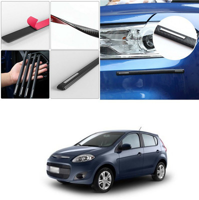 PECUNIA Plastic Car Door Guard(Black, Silver, Pack of 4, Fiat, Palio)