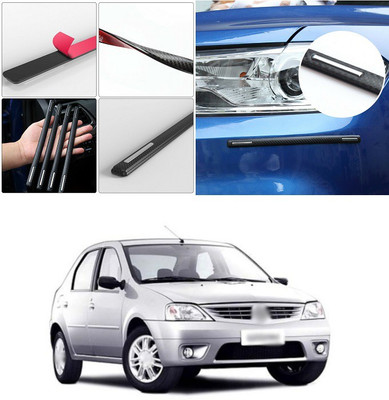 PECUNIA Plastic Car Bumper Guard(Black, Silver, Pack of 4, Mahindra, Logan)