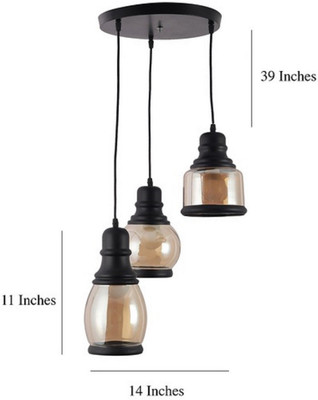 PR Prashant Chandelier Ceiling Lamp(Black)