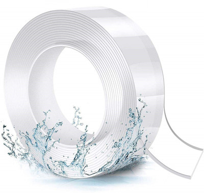 mega store Double Sided Medium Adhesive Tape (Manual)(Set of 1, Transparent)