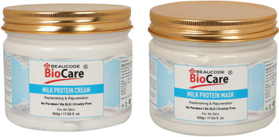 BEAUCODE BioCare Milk Protein Face and Body Cream and Mask Pack of-2 (500g)(2 Items in the set)