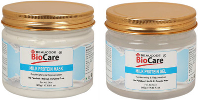 BEAUCODE BioCare Milk Protein Face and Body Mask and Gel Pack of-2 (500g)(2 Items in the set)