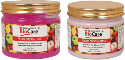 BEAUCODE BioCare Fruity Cocktail Face and Body Gel and Mask Pack of-2 (500g)(2 Items in the set)