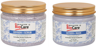 BEAUCODE BioCare OXYGEN+ Face and Body Scrub and Mask Pack of-2 (500g)(2 Items in the set)