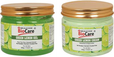 BEAUCODE BioCare Green Lemon Face and Body Gel and Cream Pack of-2 (500g)(2 Items in the set)