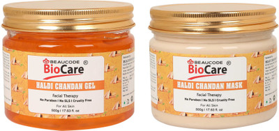 BEAUCODE BioCare Haldi Chandan Face and Body Gel and Mask Pack of-2 (500g)(2 Items in the set)