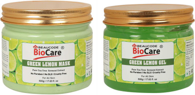BEAUCODE BioCare Green Lemon Face and Body Mask and Gel Pack of-2 (500g)(2 Items in the set)