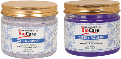BEAUCODE BioCare OXYGEN+ Face and Body Scrub and Gel Pack of-2 (500g)(2 Items in the set)