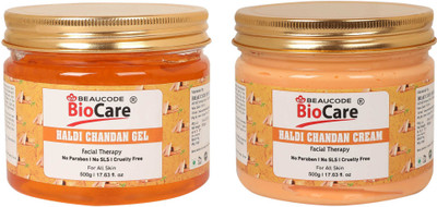 BEAUCODE BioCare Haldi Chandan Face and Body Gel and Cream Pack of-2 (500g)(2 Items in the set)
