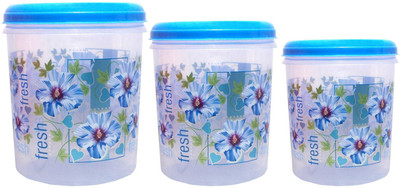 Kotak Sales Plastic Grocery Container  - 1000 ml, 2000 ml, 3000 ml(Pack of 3, Blue)