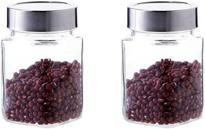 VINAR Glass Grocery Container  - 500 ml(Pack of 2, Clear)