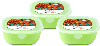 SAURA Plastic Utility Container  - 400 ml(Pack of 3, Green)