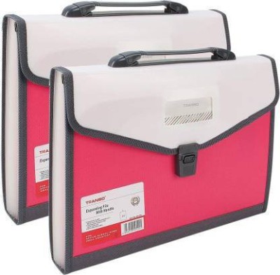 Greeshma Plastic Plastic Expanding File Folder with 13 Section Pockets, FC Size,(Set Of 1, Pink)