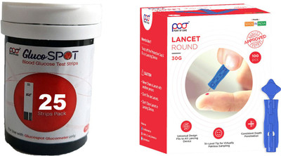 point of care 25 TEST STRIPS Glucometer Lancets(100)