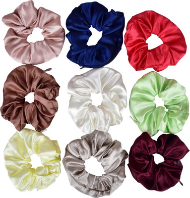 NNR SATIN SILK ZIPPER SCRUNCHIES Rubber Band(Multicolor)