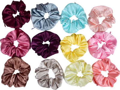 NNR SATIN SILK ZIPPER SCRUNCHIES Rubber Band(Multicolor)