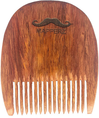 mapperz Sheesham Wood Beard Comb - Compact & Light Weight