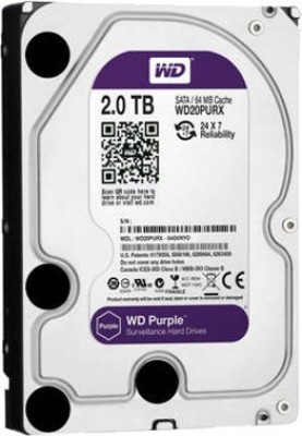 WD Purple Surveillance 2 TB Surveillance Systems Internal Hard Disk Drive (HDD) (WD20PURX)(Interface: SATA, Form Factor: 3.5 inch)