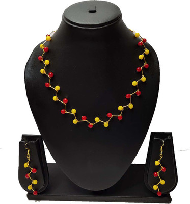 PRAGATI Alloy Red, Yellow Jewellery Set(Pack of 1)
