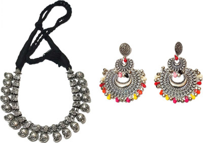 JDDCART Alloy Silver, Black Jewellery Set(Pack of 1)