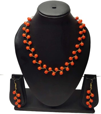 PRAGATI Alloy Orange Jewellery Set(Pack of 1)