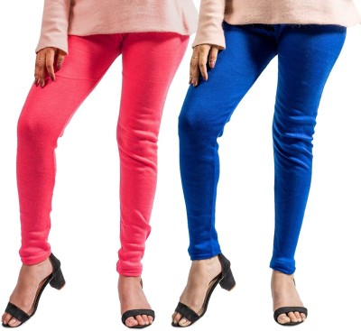 lifeneeds Churidar  Ethnic Wear Legging(Pink, Blue, Solid)