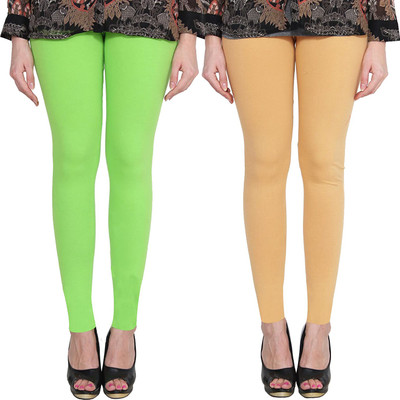 Clarita Ankle Length Ethnic Wear Legging(Light Green, Yellow, Solid)