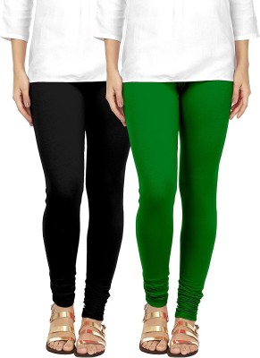 K M R GARMENTS Churidar  Western Wear Legging(Black, Green, Solid)