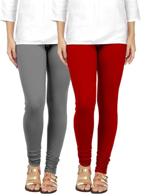 Any Fashion Churidar  Ethnic Wear Legging(Grey, Red, Solid)