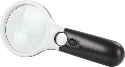 uptodatetools Magnifying Glass 3X 45X Handheld(White and Black)