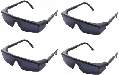 Quantum Retail Eye Protection Safety Goggles Glasses Anti-Droplets Protective Eyeglass with Clear Polycarbonate Lens - {Pack of 4} QR6PACK4 Power Tool, Welding, Laboratory, Blowtorch, Wood-working  Safety Goggle(Free-size)
