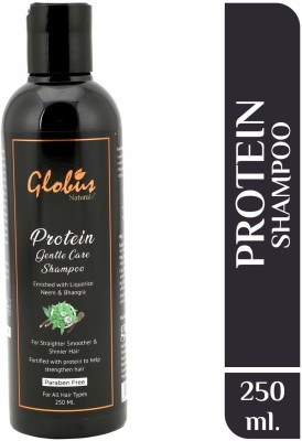 Globus Naturals Protein Gentle Care Hair Growth Shampoo Enriched with Liquorice,Bhringraj,Neem,Chickpeas,& Aloe Vera||Promotes Hair Growth & Strengthen Hair follicle |No Parabens|(250 ml)