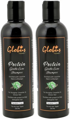 Globus Naturals Protein Gentle Care Hair Growth Shampoo Enriched with Liquorice,Bhringraj,Neem,Chickpeas,& Aloe Vera||Promotes Hair Growth & Strengthen Hair follicle |No Parabens|(500)