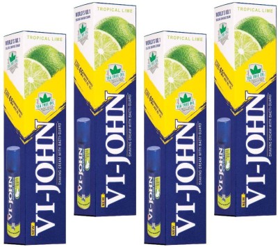 VI-JOHN Shaving Cream Tropical Lime Pack of 8(125 g)
