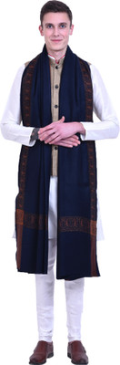 swi stylish Wool Embroidered Men Shawl(Dark Blue)