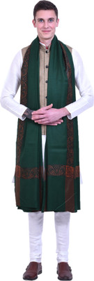swi stylish Wool Embroidered Men Shawl(Dark Green)