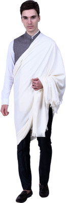 swi stylish Wool Solid Men Shawl(White)