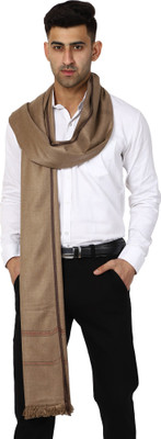 Kashmiri queen Wool Solid Men Shawl(Brown)