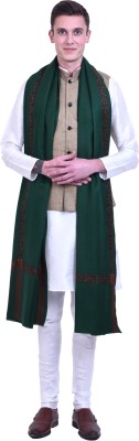 swi stylish Wool Embroidered Men Shawl(Dark Green)