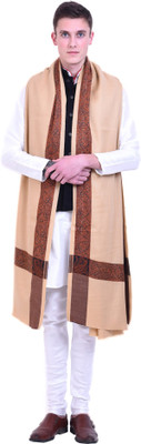 swi stylish Wool Embroidered Men Shawl(Beige)