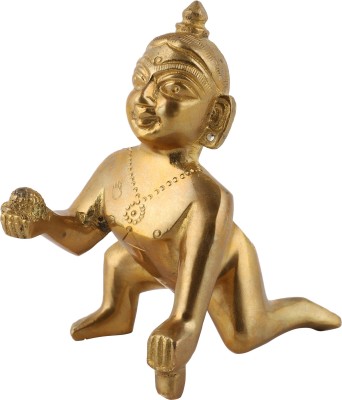 UAPAN Laddu Gopal Brass Idol (2 No) Decorative Showpiece  -  7 cm(Brass, Gold)