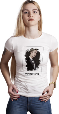 Farnup Printed Women Round Neck White T-Shirt