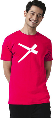 dreamkarts Printed Men Round Neck Pink T-Shirt