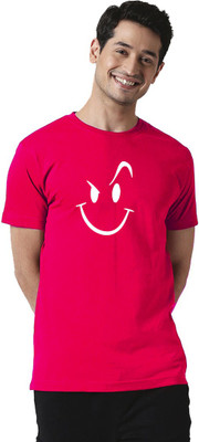 dreamkarts Printed Men Round Neck Pink T-Shirt