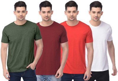 COLOR CAPITAL Solid Men Round Neck Multicolor T-Shirt
