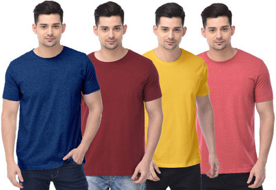 COLOR CAPITAL Solid Men Round Neck Multicolor T-Shirt